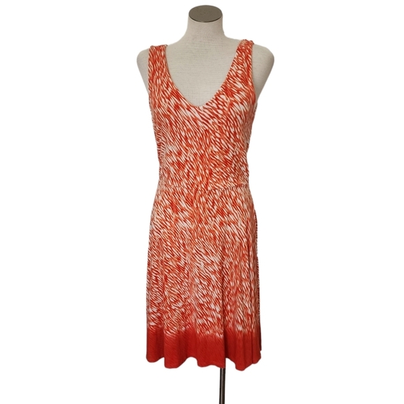 Athleta Dresses & Skirts - Athleta Elation V Neck Hybrid Orange Sleeve Less Women's Dress Size M